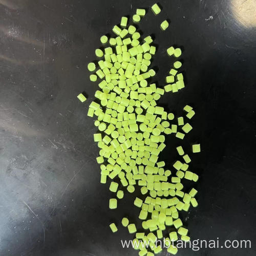 Granular fluorescent brightener plastic particle